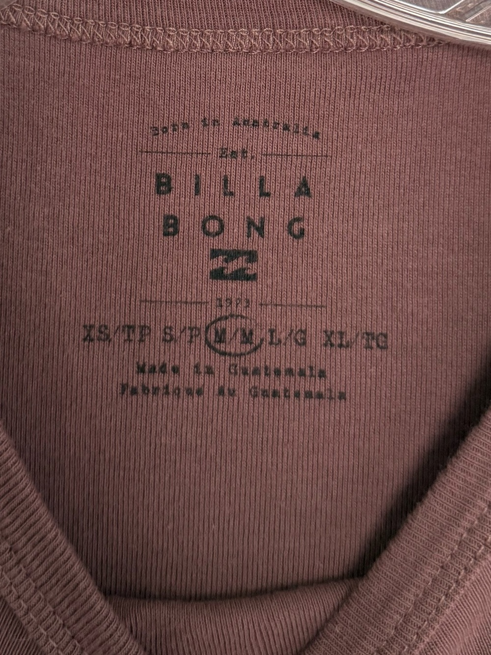 Billabong Brown Crop Tee with Pink Logo - Picture 2 of 3